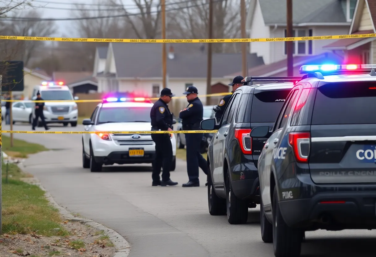 Law enforcement officers conducting a collaborative operation in a residential area.