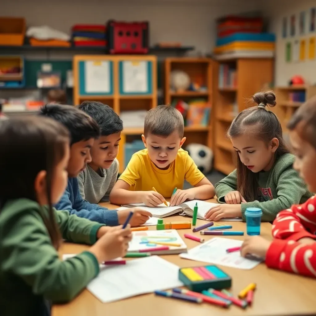 Students participating in an interactive learning class at Starkville schools.