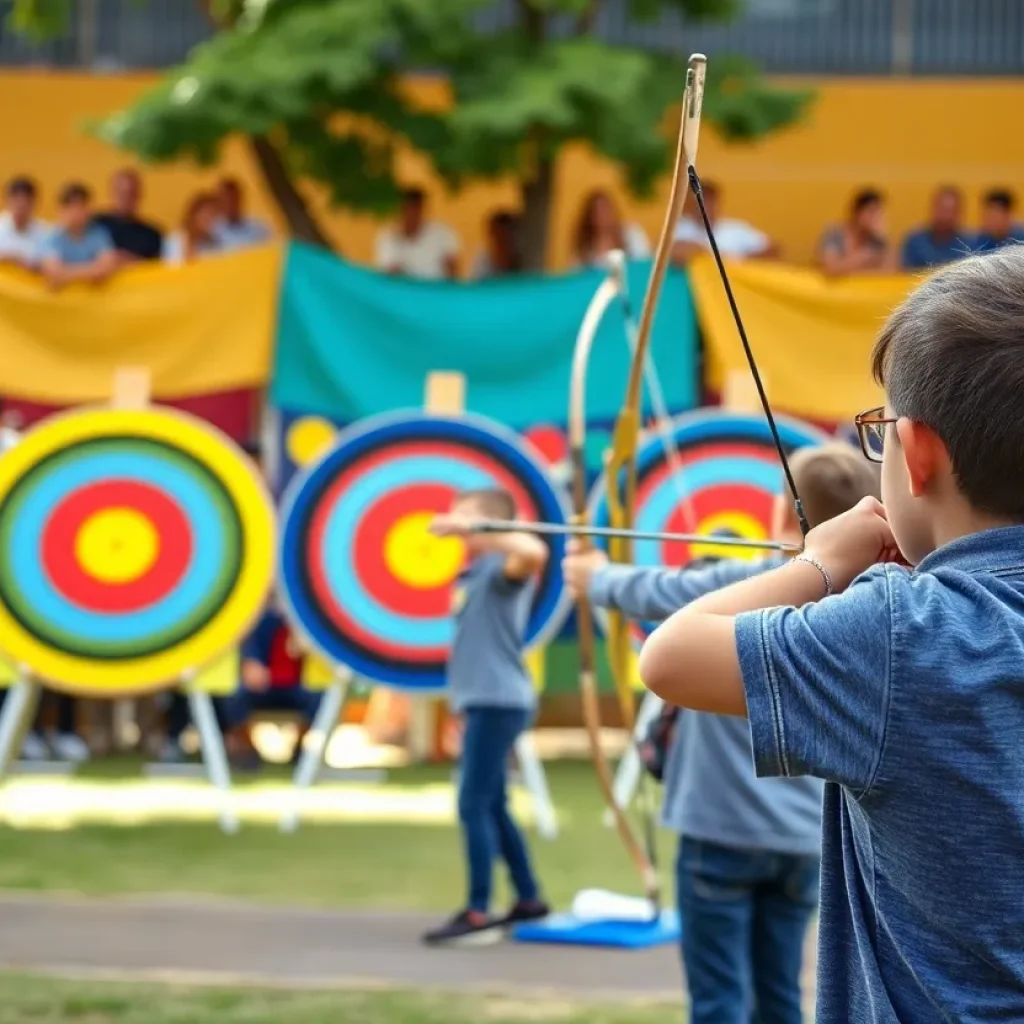 Archers competing at the Starkville archery event