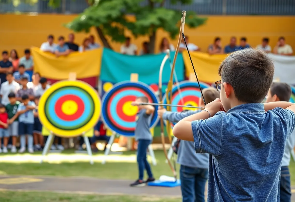 Archers competing at the Starkville archery event