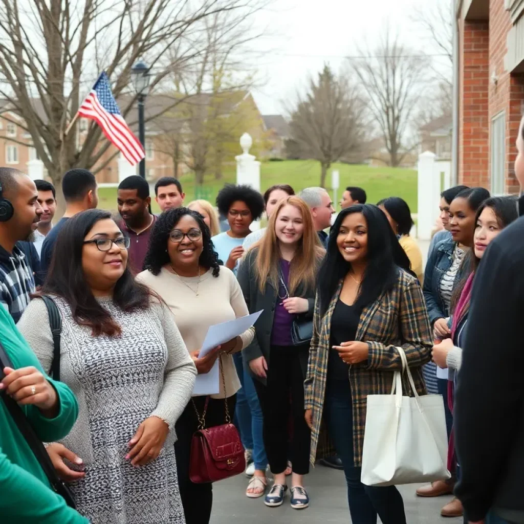 Community members at a polling station during elections in Starkville.