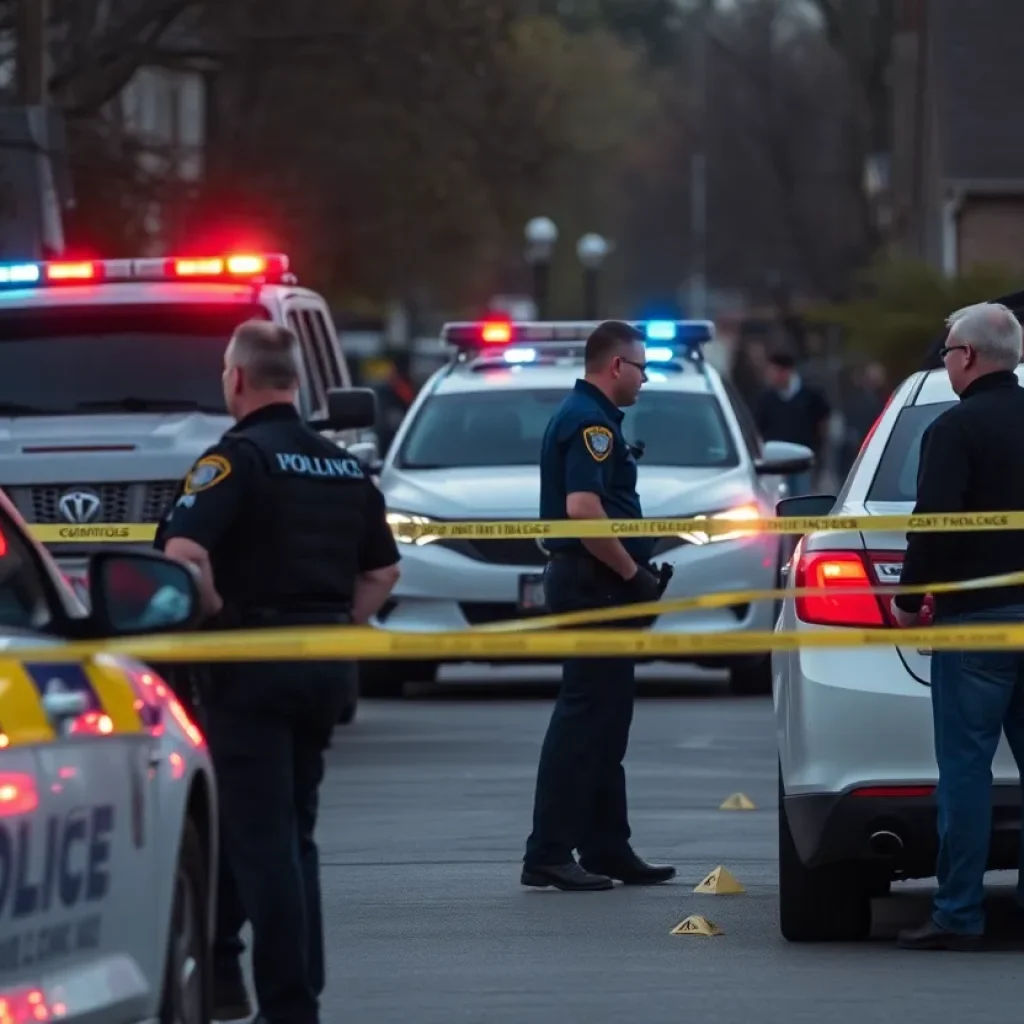 Police investigation at Starkville drive-by shooting scene.