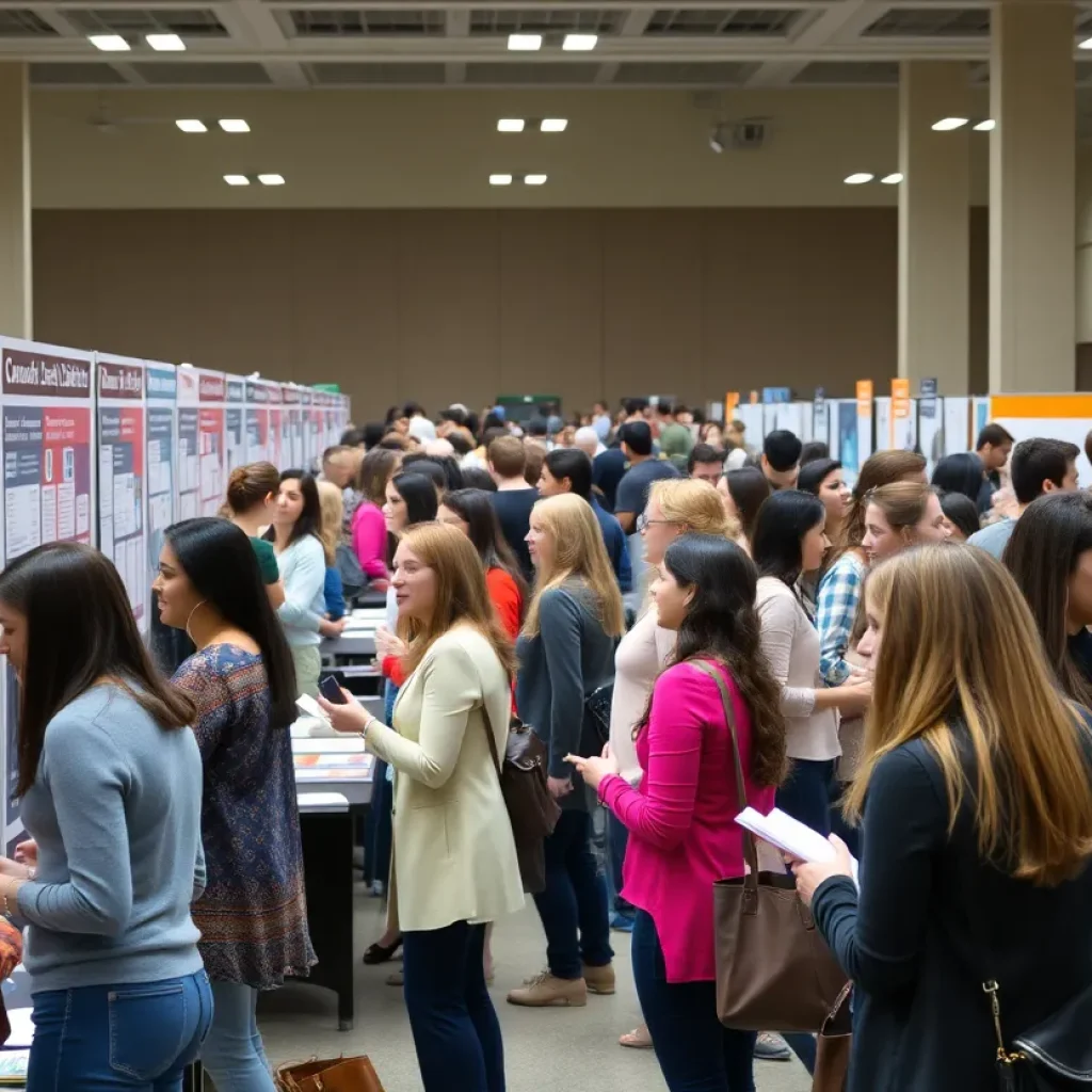 Students networking at the Starkville Education Career Fair