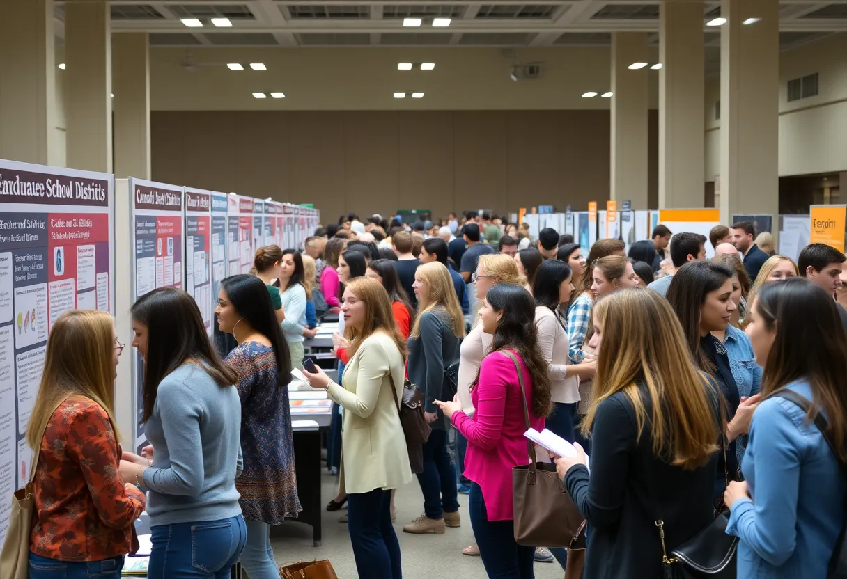 Students networking at the Starkville Education Career Fair