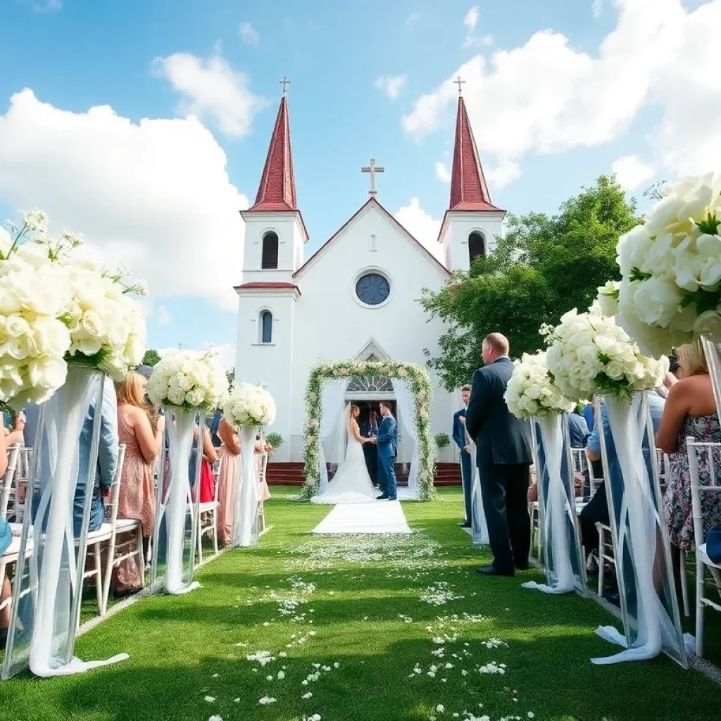 Celebration of an engagement in Starkville with flowers and decorations.