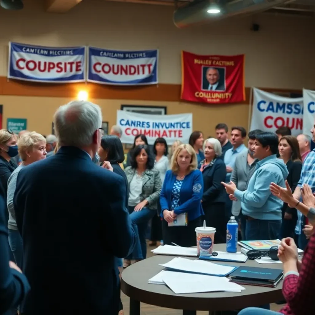 A group of candidates presenting their ideas during the Starkville forum.