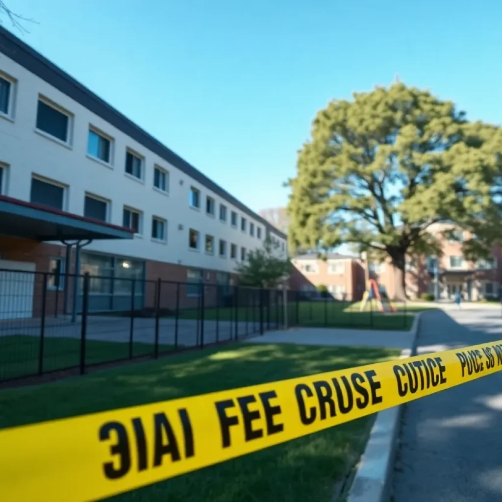 Playground and police presence near school