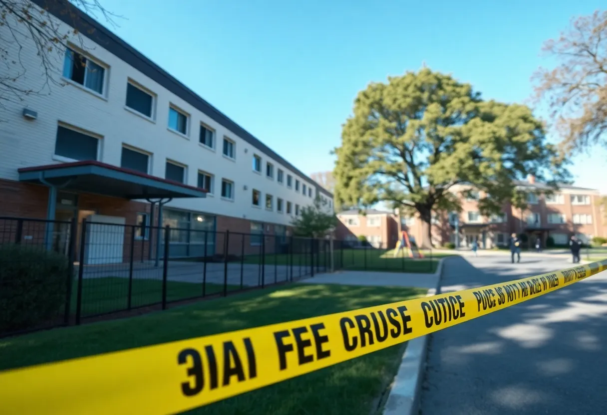 Playground and police presence near school