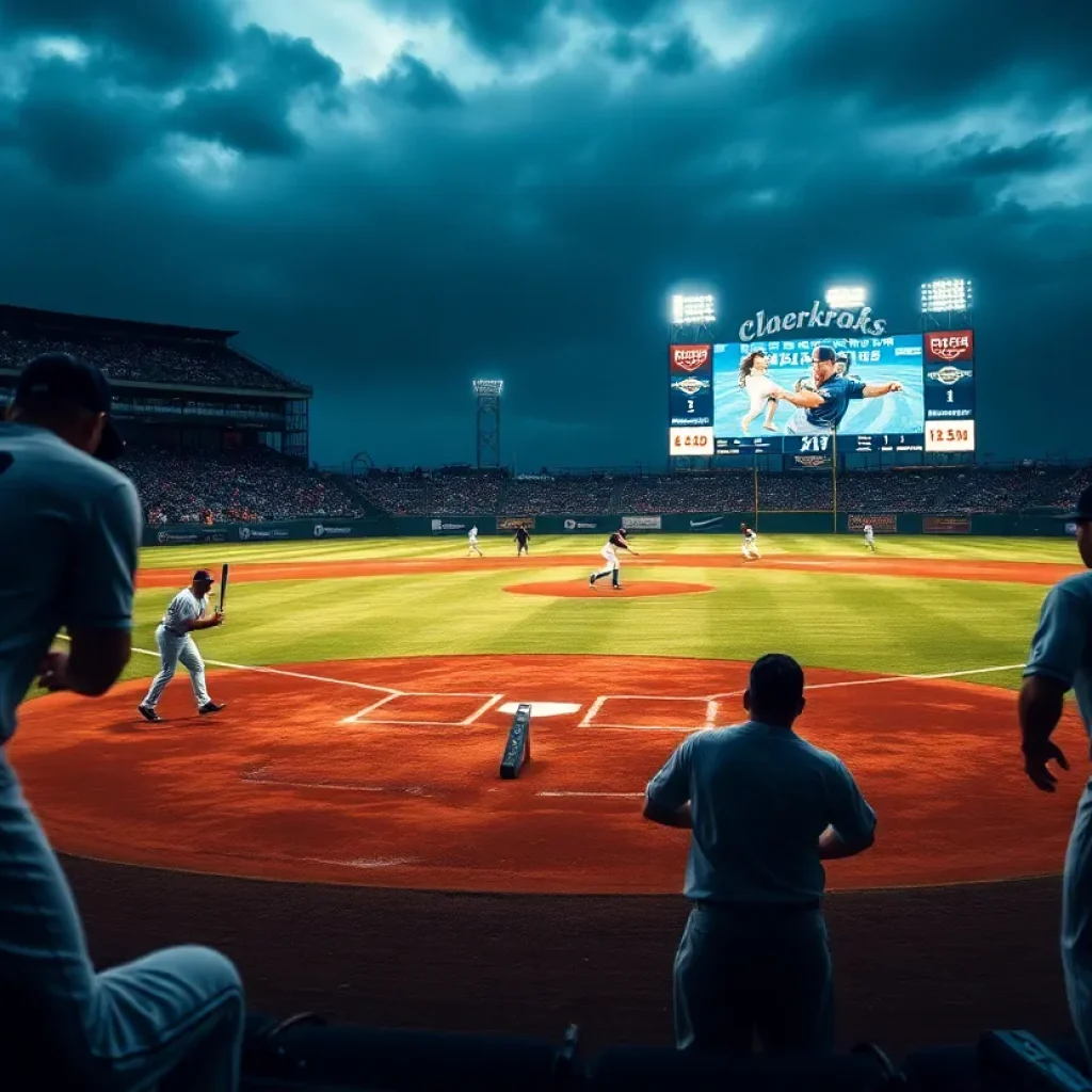 Players from Alabama baseball playing a game on the field.