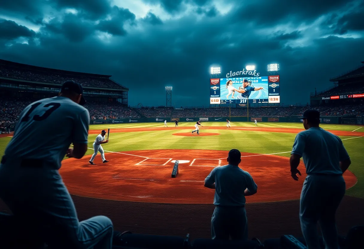 Players from Alabama baseball playing a game on the field.