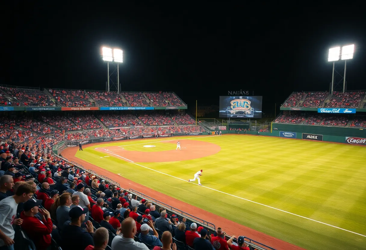 Baseball field filled with enthusiastic fans