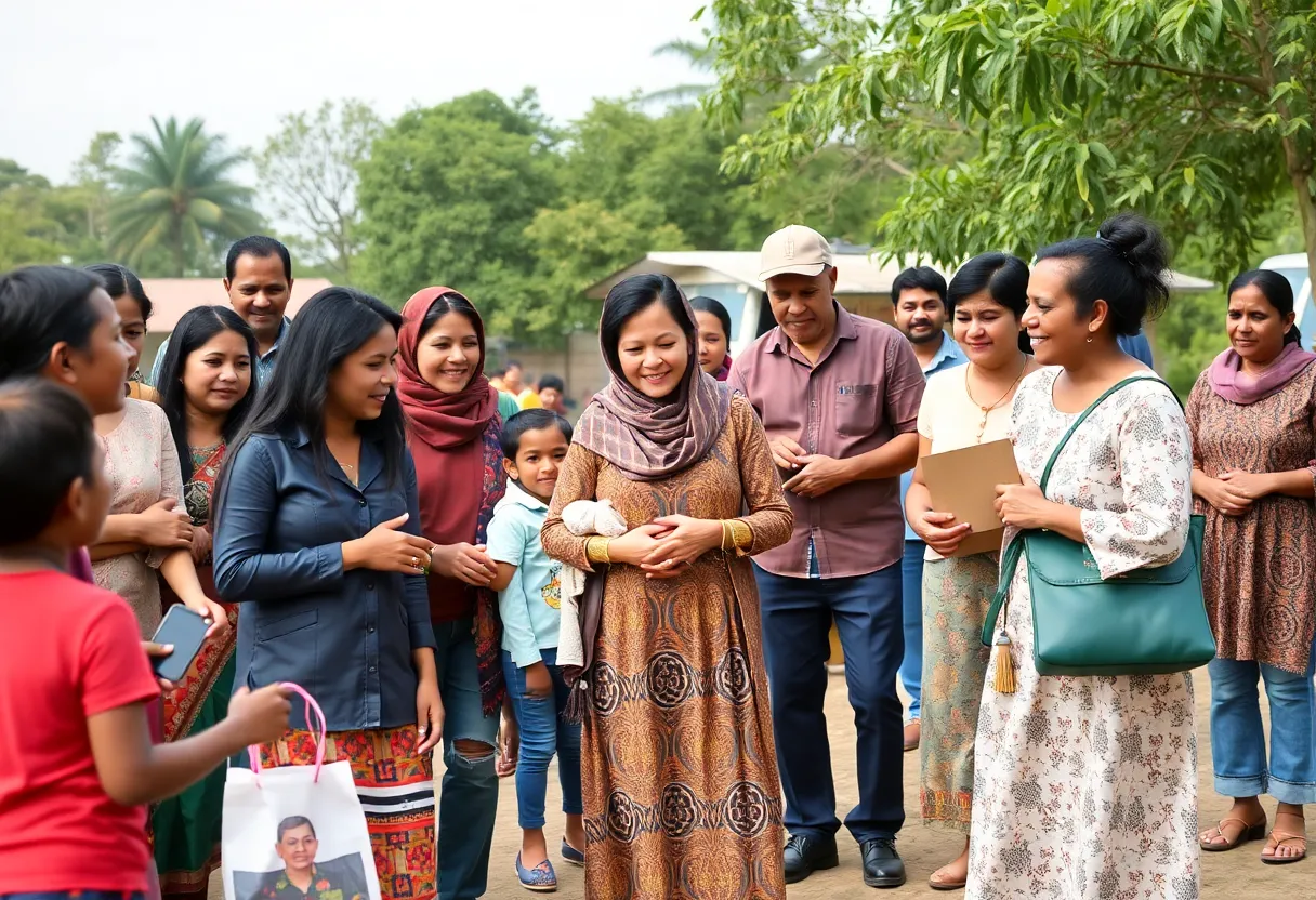 A community gathering celebrating family and service