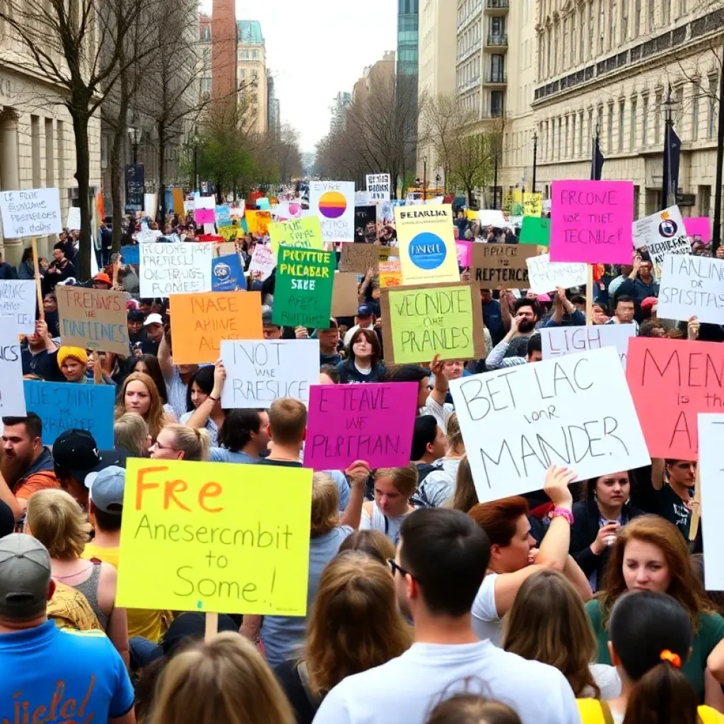 Thousands of activists rally during Hands Off protests in Southern California