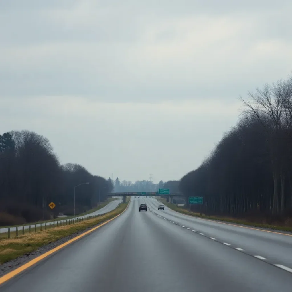 Highway with trees, symbolizing road safety awareness