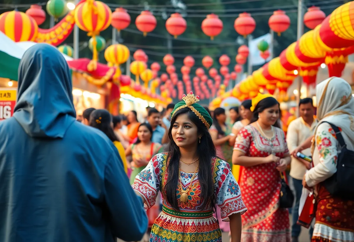 Crowd enjoying vibrant cultures at the International Fiesta in Starkville