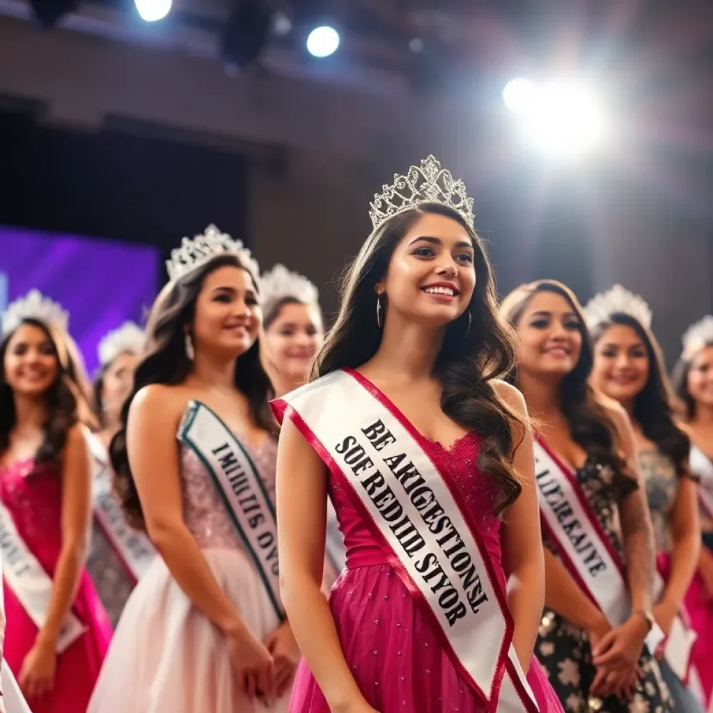Contestants of the Miss Yellow Jacket pageant showcasing their talents.