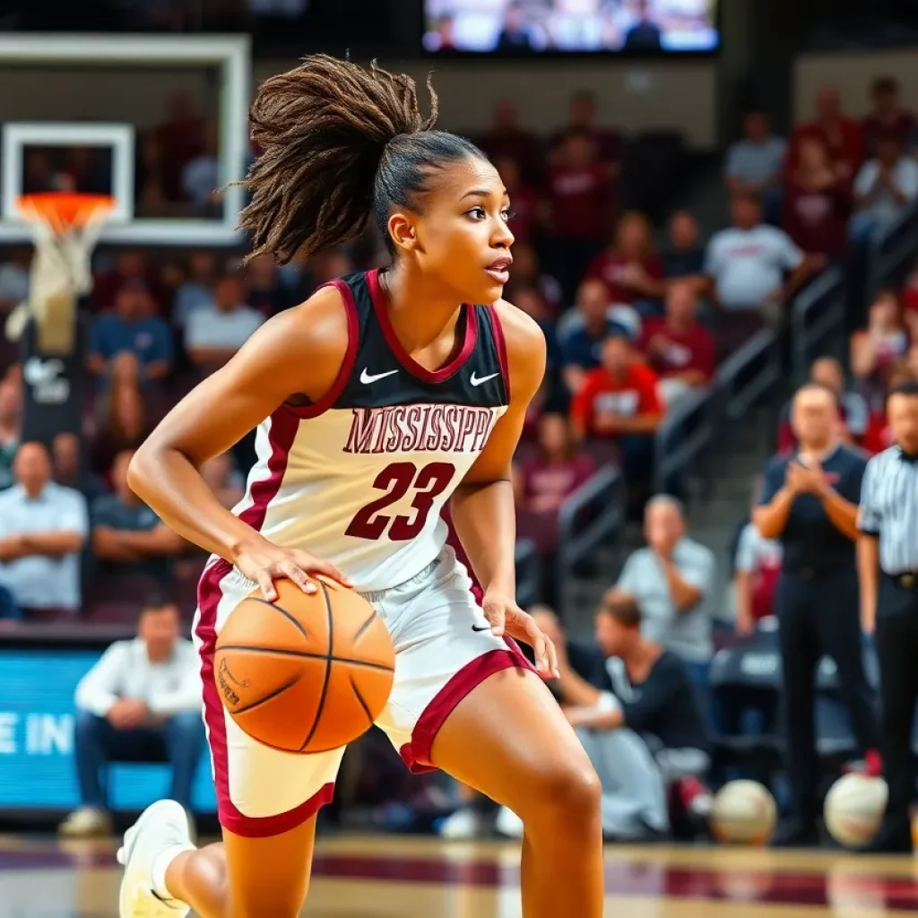 Mississippi State women's basketball team celebrating a new player announcement