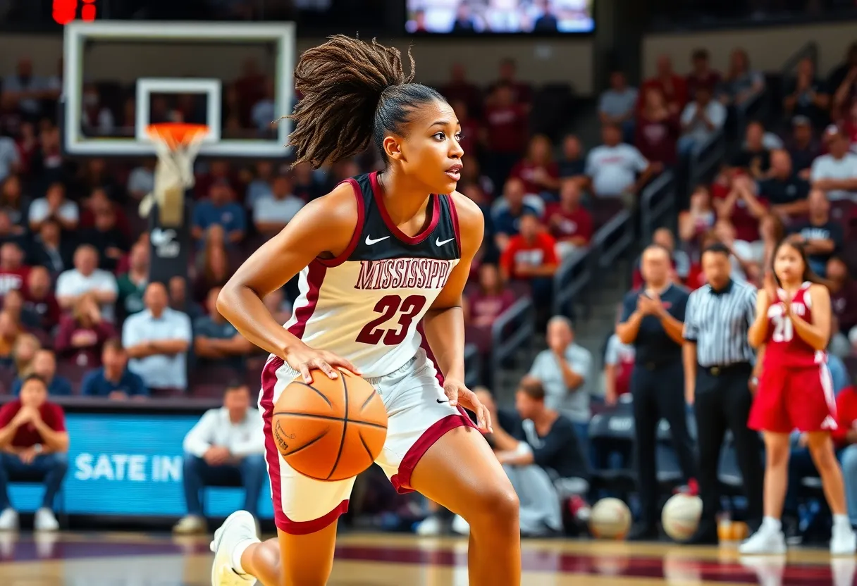 Mississippi State women's basketball team celebrating a new player announcement
