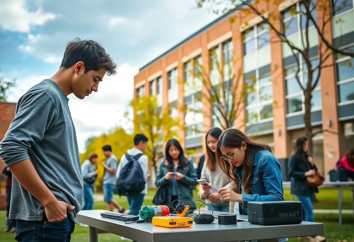 Students working on electrical engineering projects at Mississippi State University
