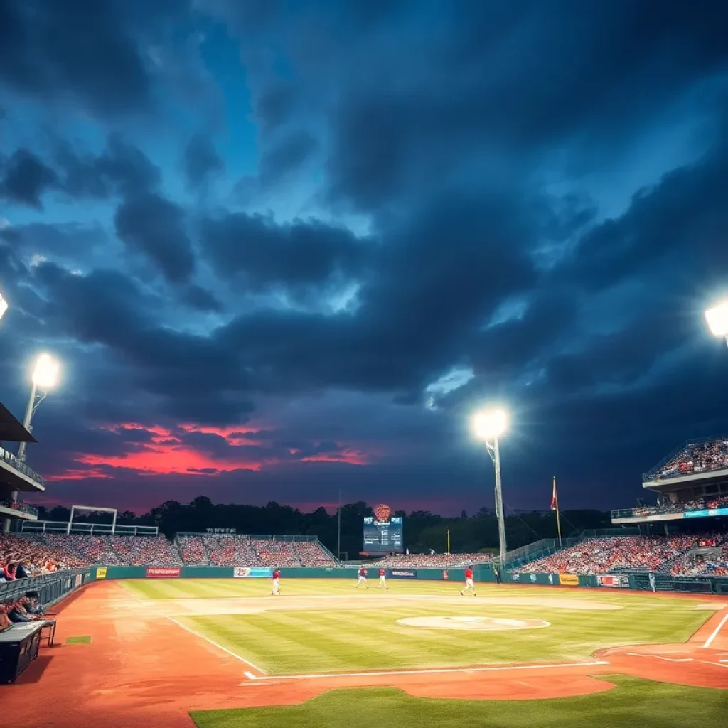 Baseball players in action during Mississippi State vs Memphis game
