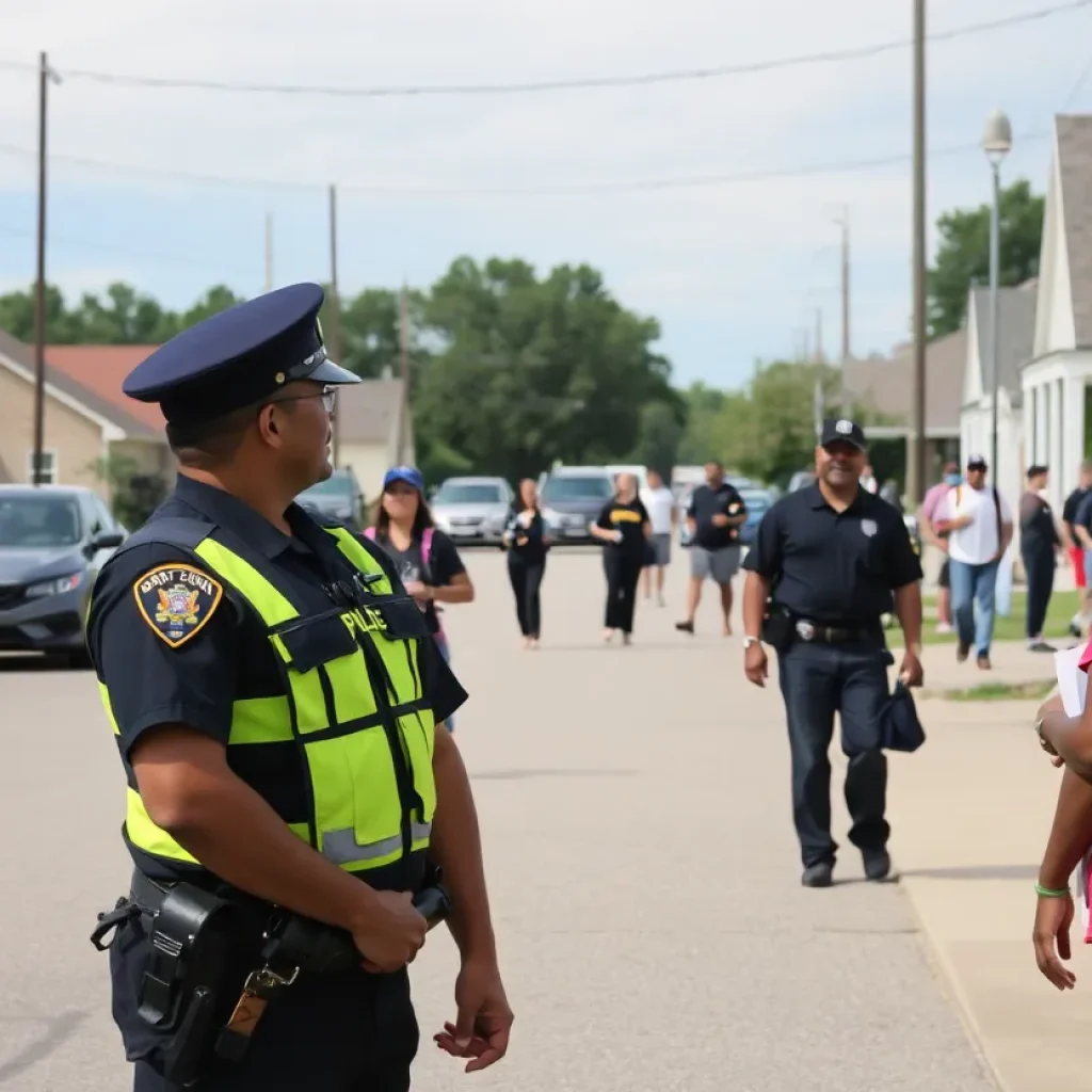 Police presence in Starkville during a community engagement event
