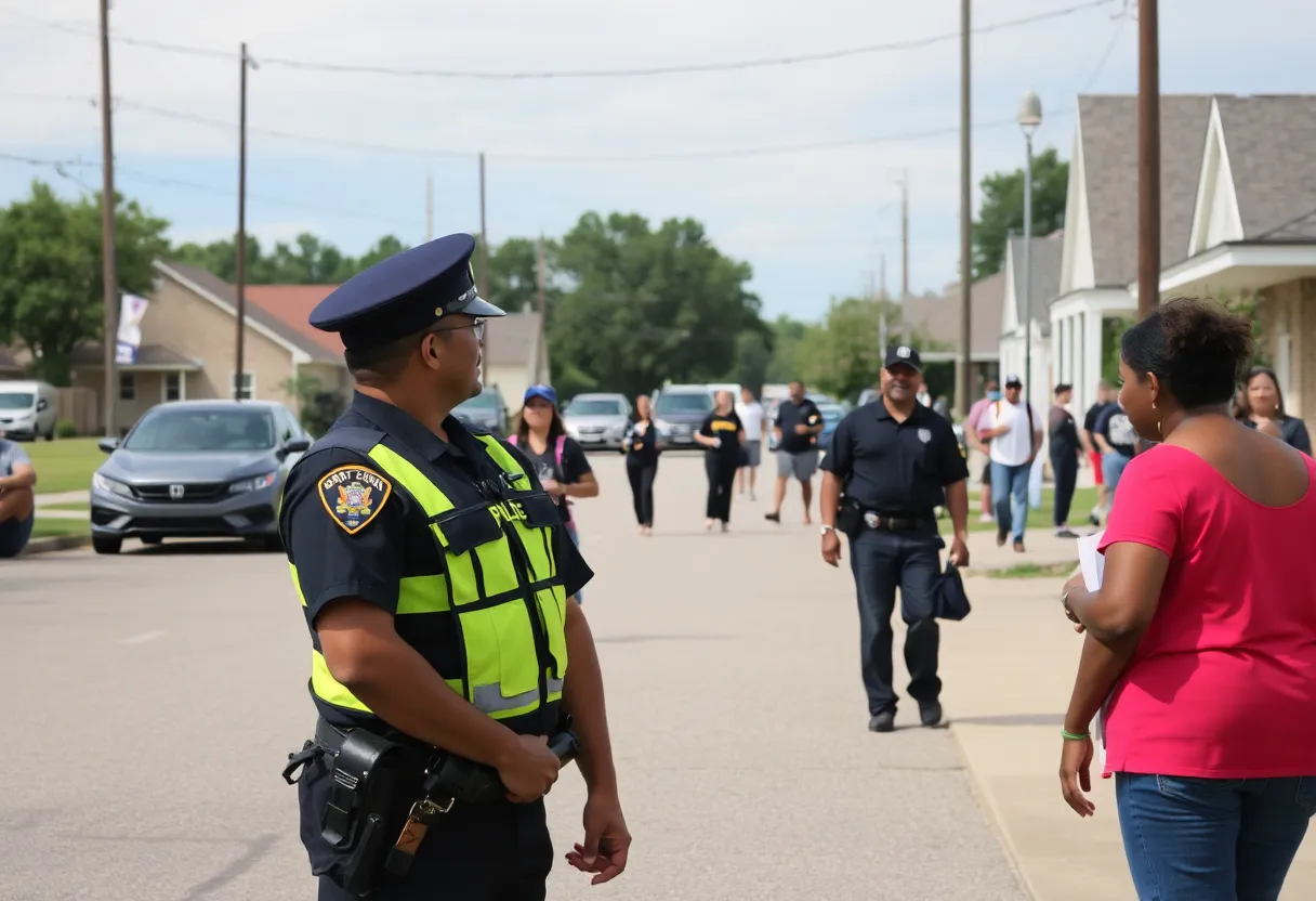Police presence in Starkville during a community engagement event
