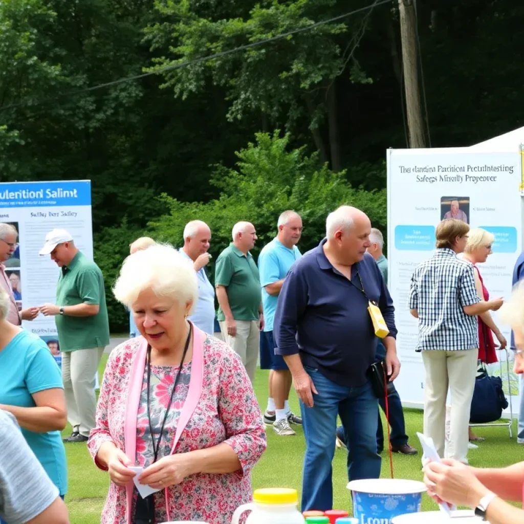 Seniors enjoying the Oktibbeha County Triad annual picnic with informational booths