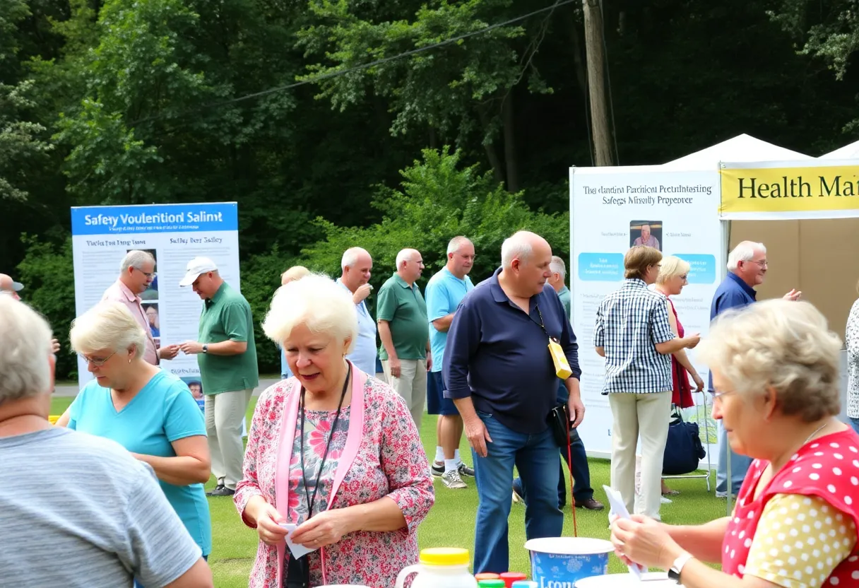 Seniors enjoying the Oktibbeha County Triad annual picnic with informational booths