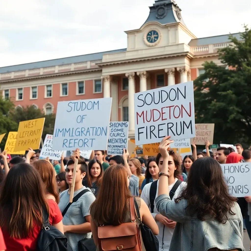 Students protesting for immigration reform and student rights.