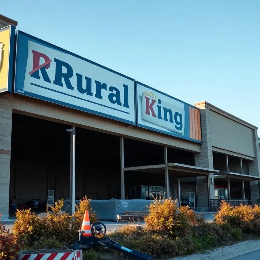 Construction site for Rural King in Columbus, Mississippi