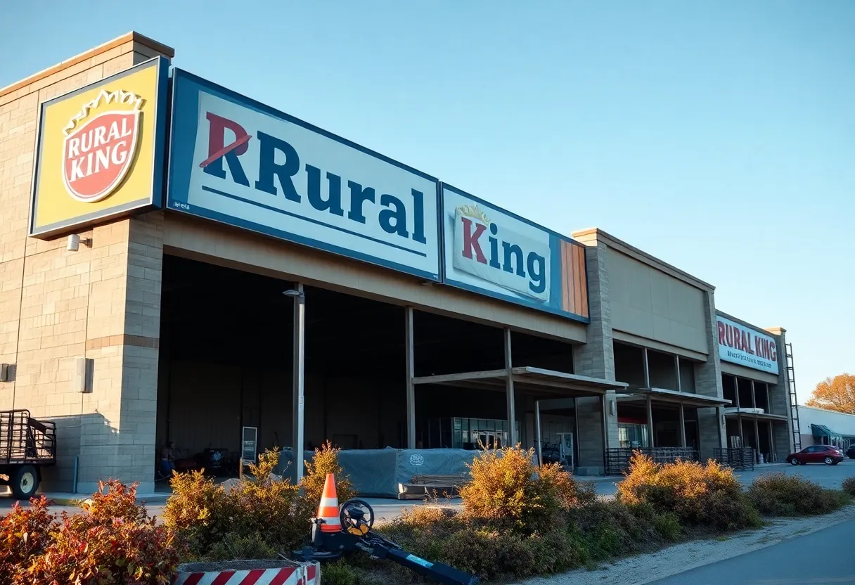 Construction site for Rural King in Columbus, Mississippi