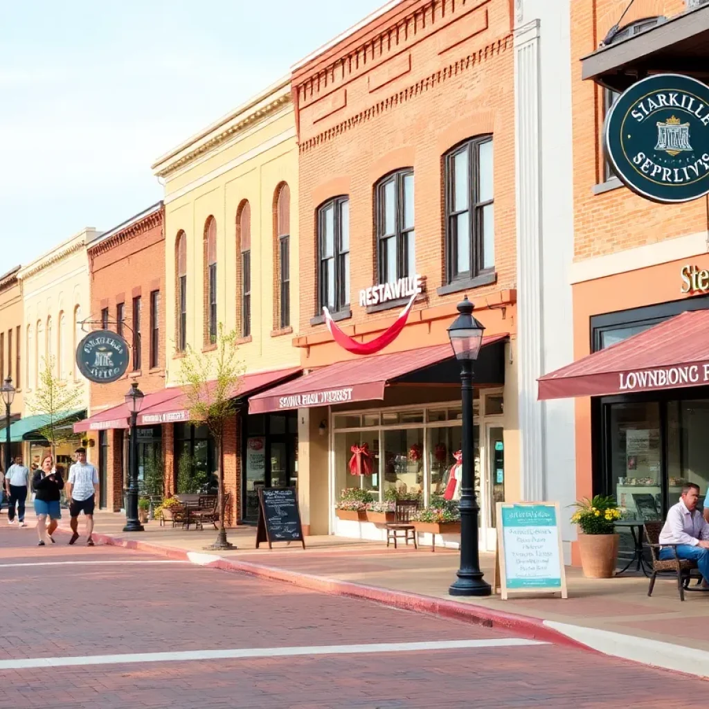 Downtown Starkville with new shops and restaurants