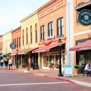 Downtown Starkville with new shops and restaurants