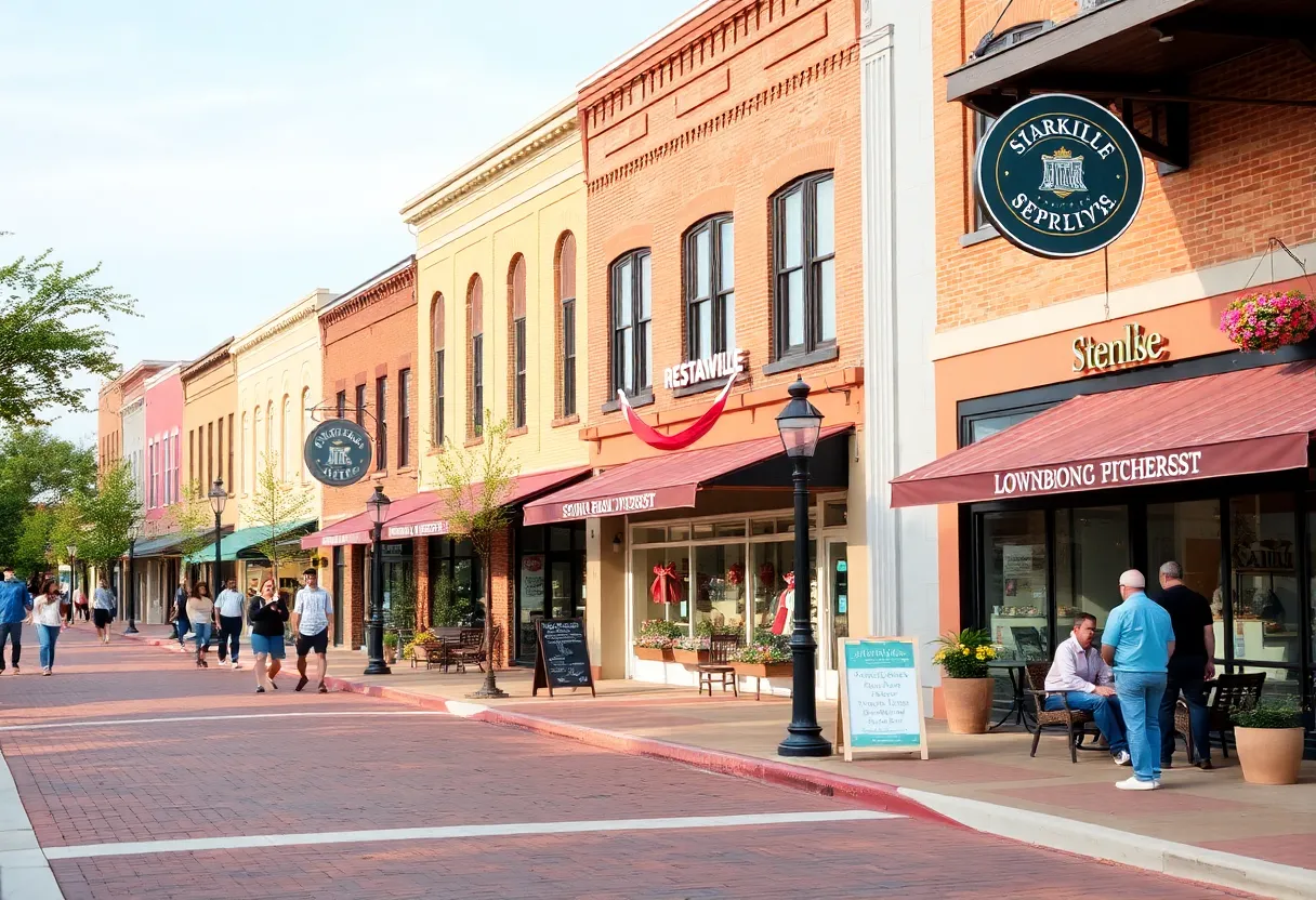 Downtown Starkville with new shops and restaurants
