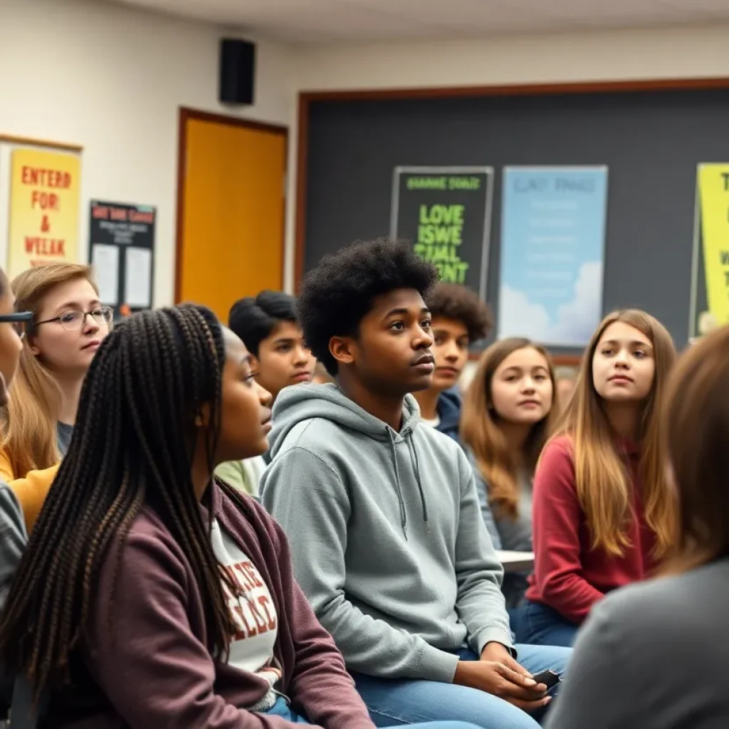 Students participating in a leadership workshop at Starkville High School