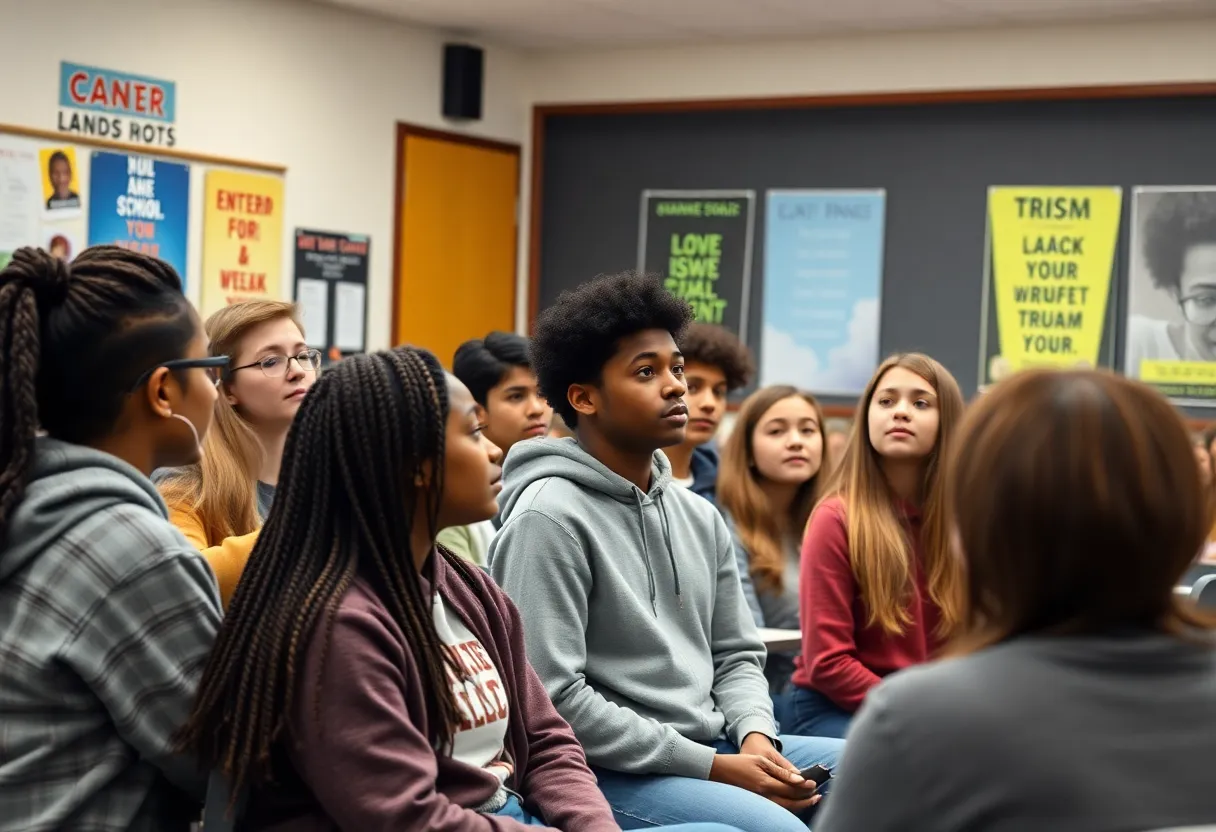 Students participating in a leadership workshop at Starkville High School