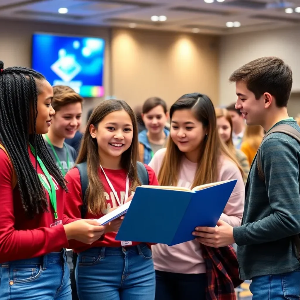 Students from Starkville High School participating in an educational conference activities.