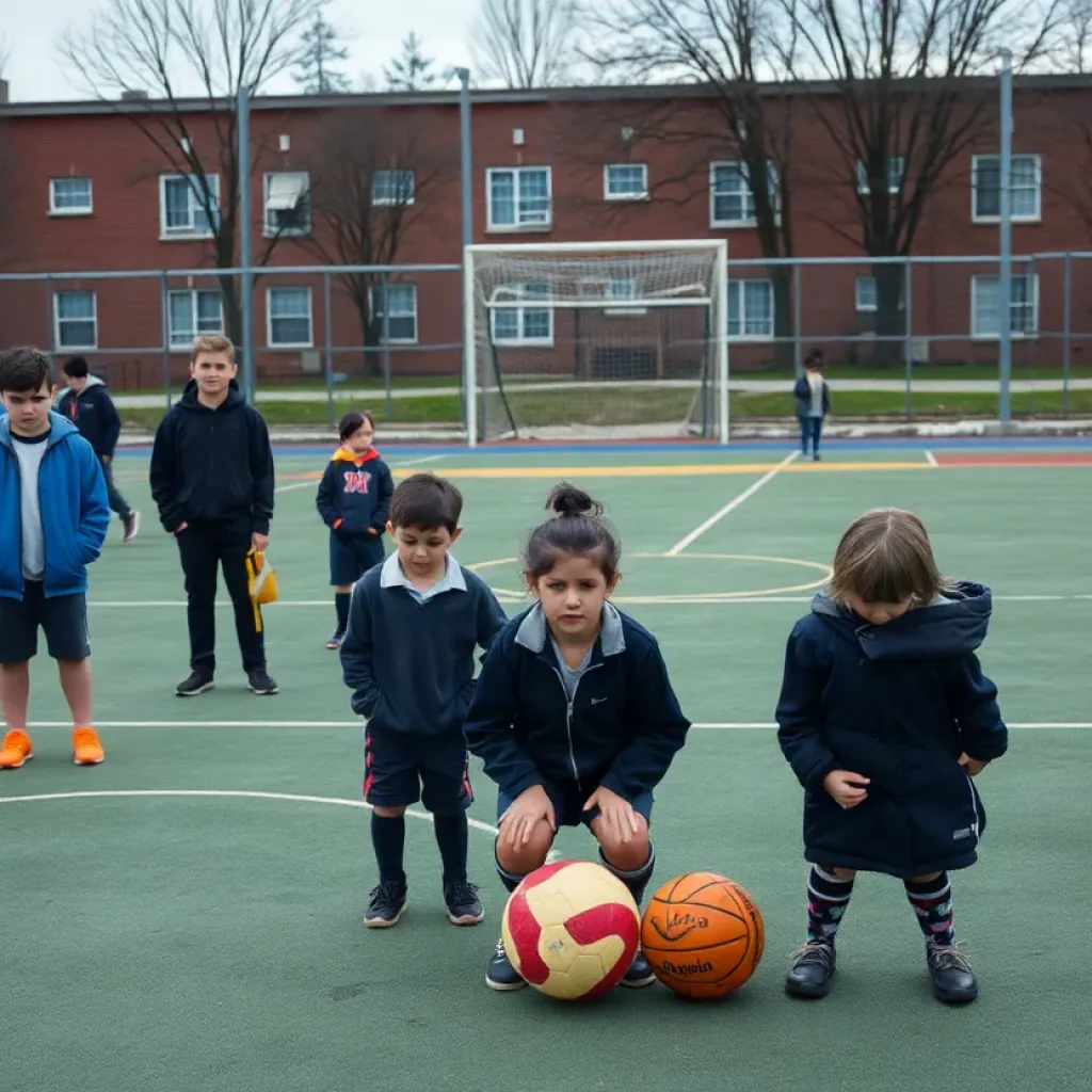 Students at a Starkville school playground affected by a bid rigging scandal.