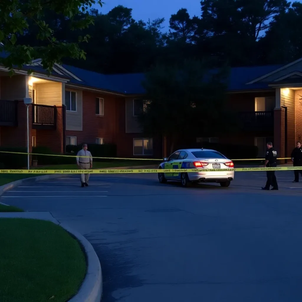 Police responding to a shooting at an apartment complex in Starkville.