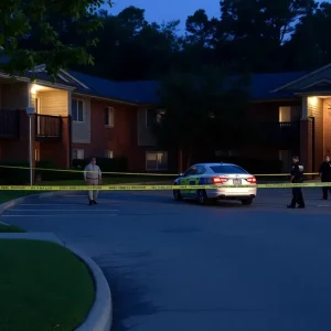 Police responding to a shooting at an apartment complex in Starkville.