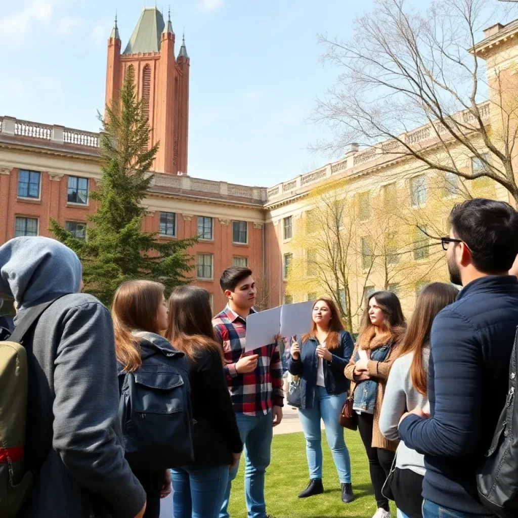 Students discussing activism on campus