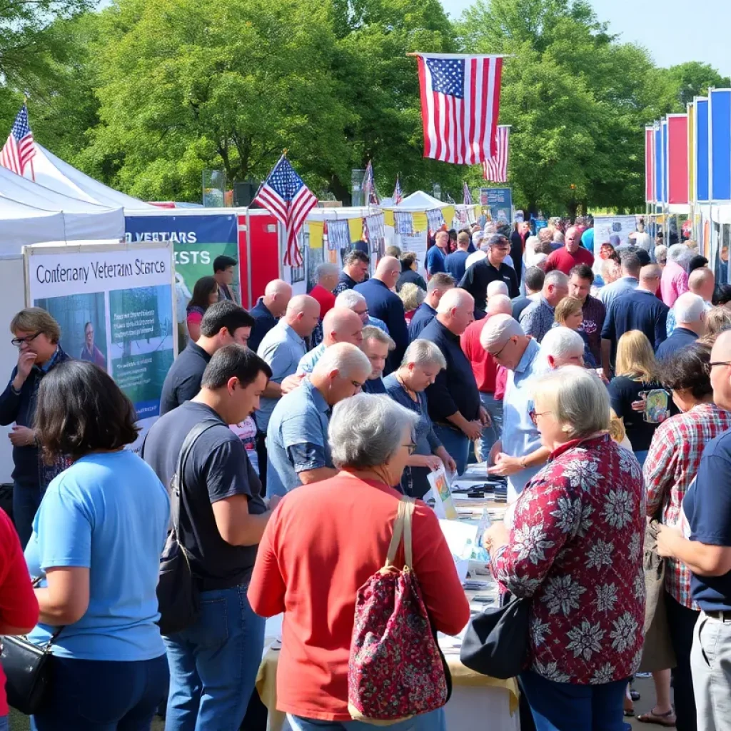 A crowd of veterans and families at the Veterans Resource Fair in Starkville