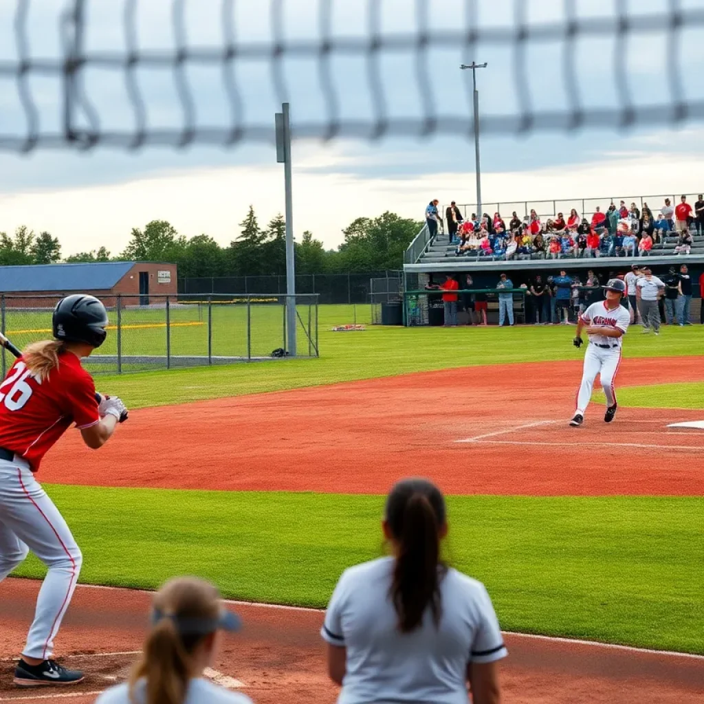 Players of Winona Christian baseball team during a game