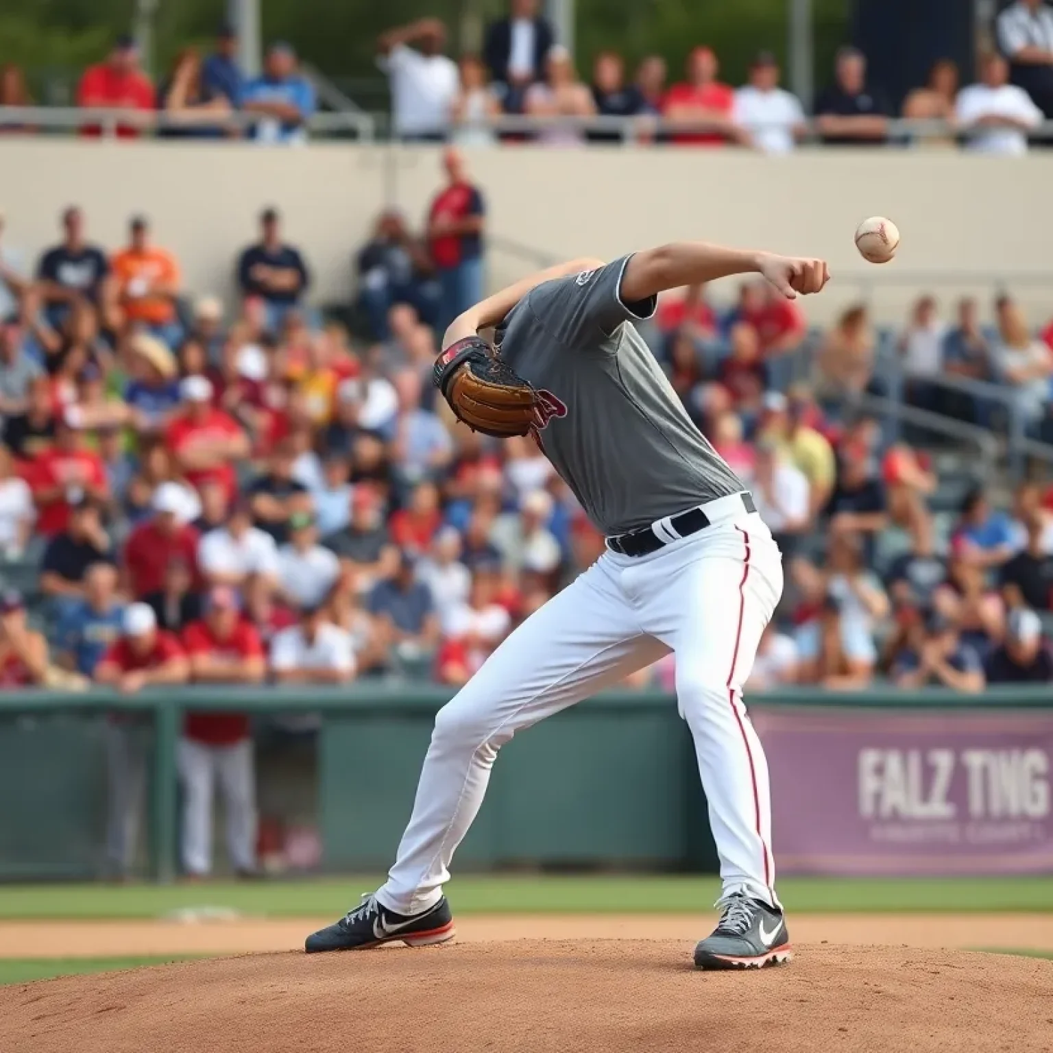 Evan Siary delivering a pitch during a baseball game.