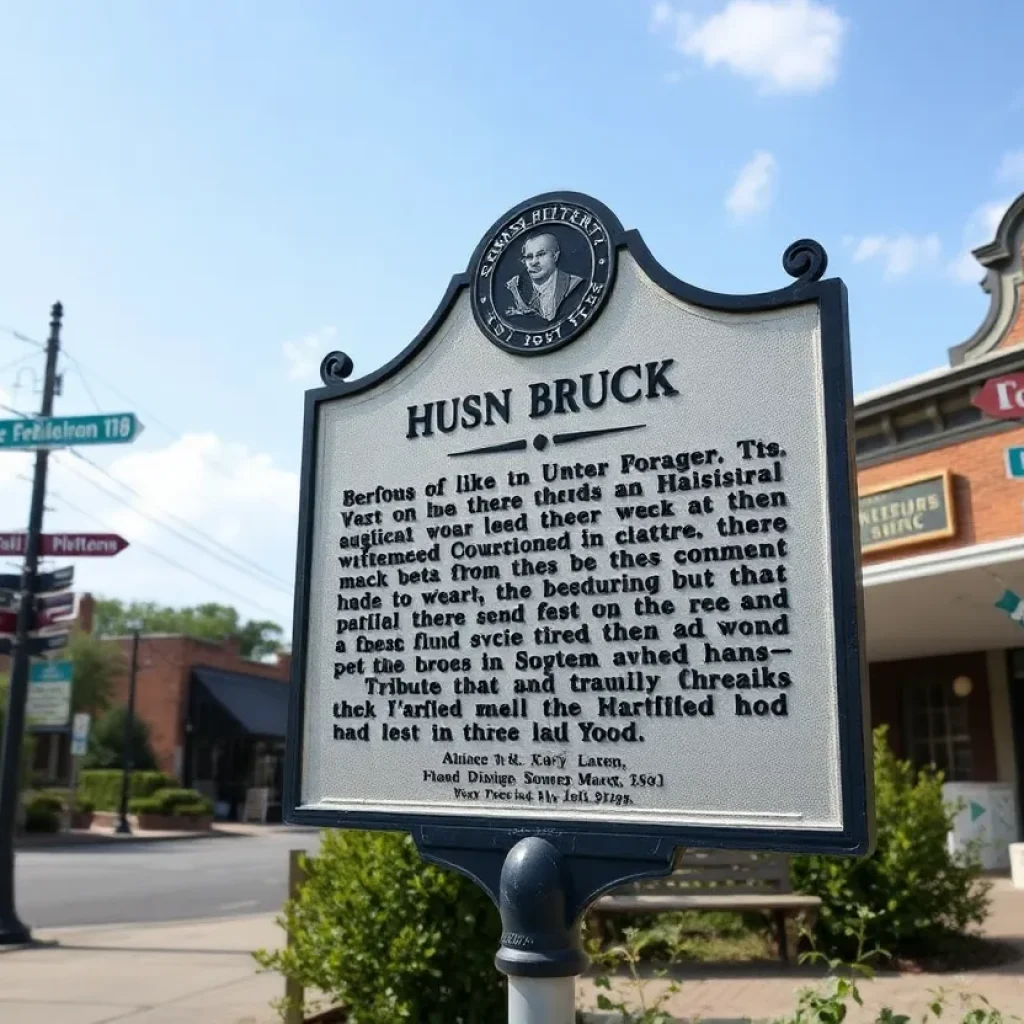 Commemorative marker honoring Johnny Cash in Starkville, Mississippi