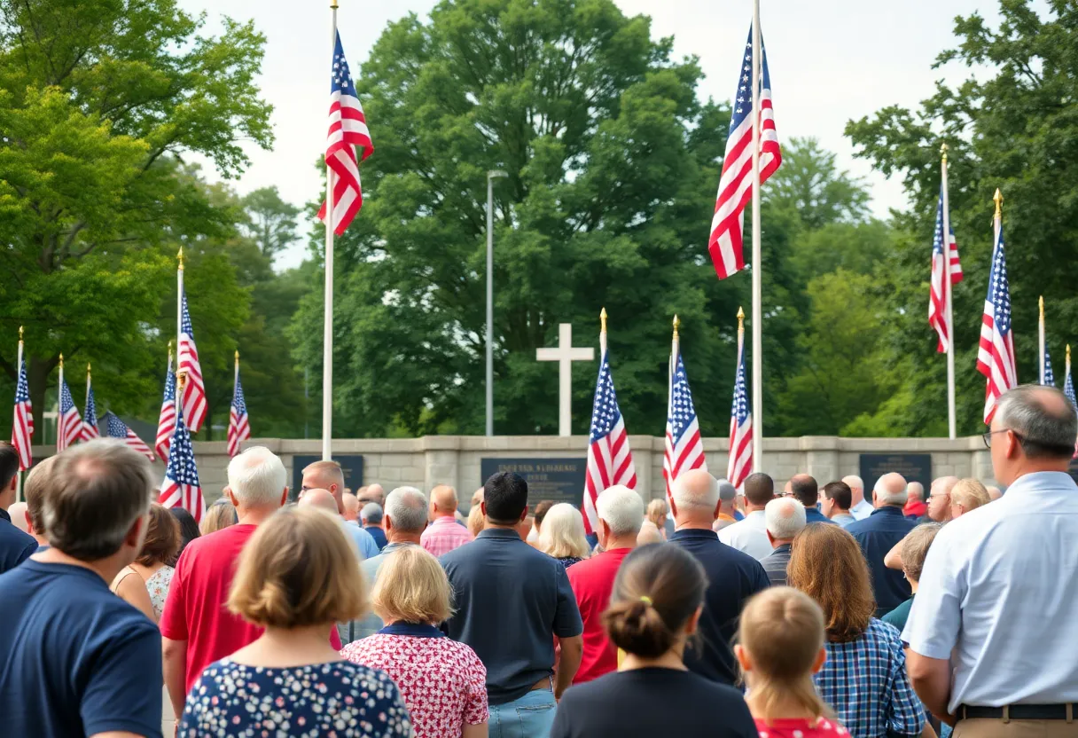 Community members gathered for the Memorial Day remembrance ceremony honoring fallen veterans.