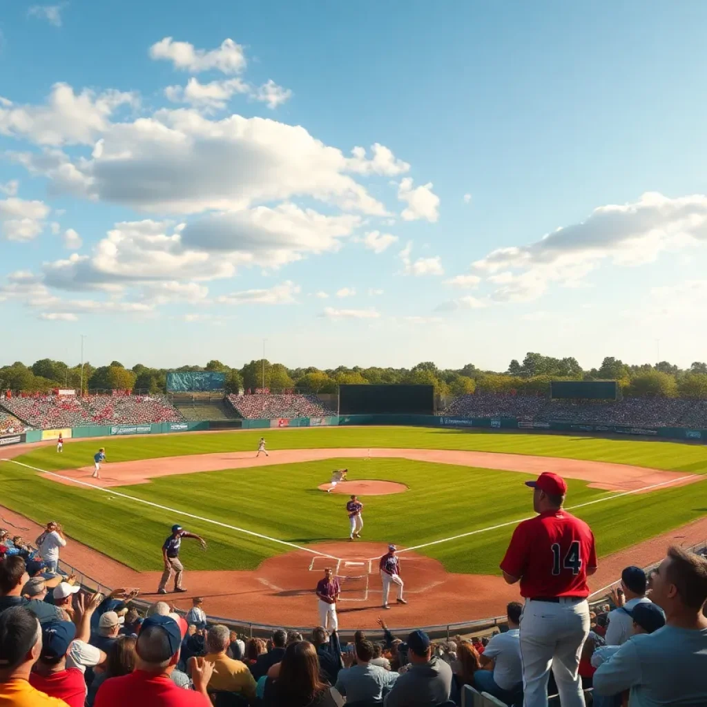 Mississippi State baseball players during a game