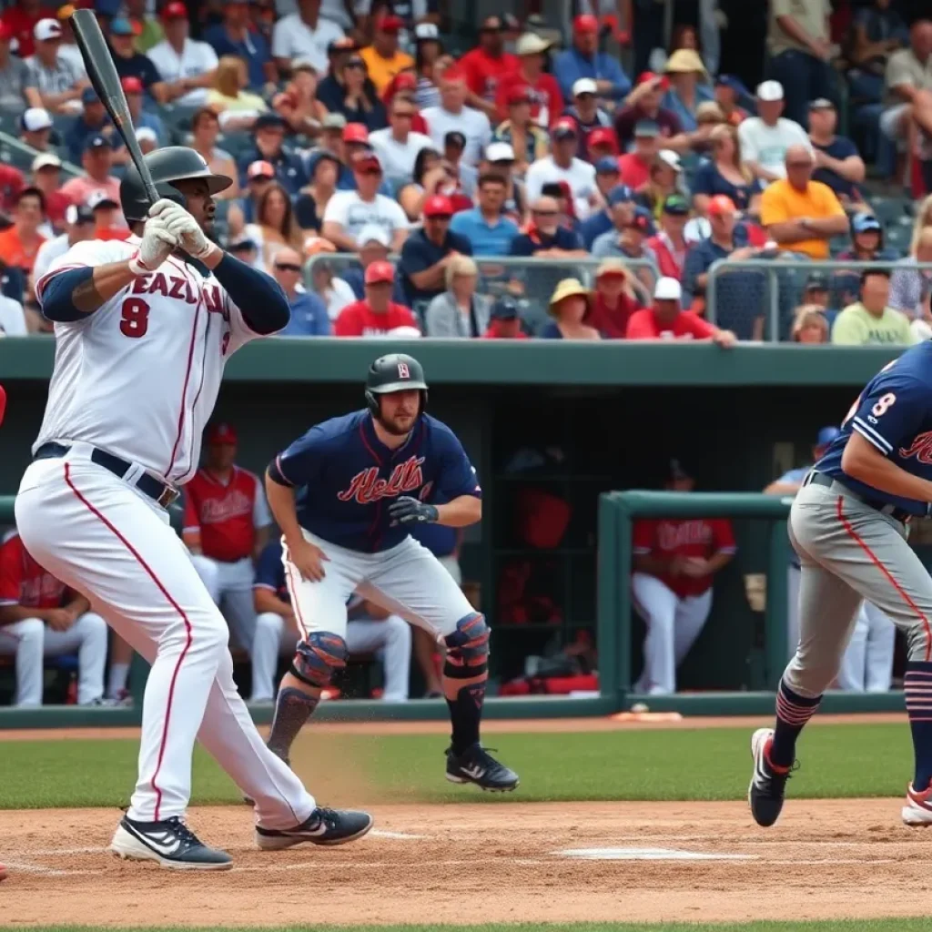 Mississippi State baseball team competing against Ole Miss