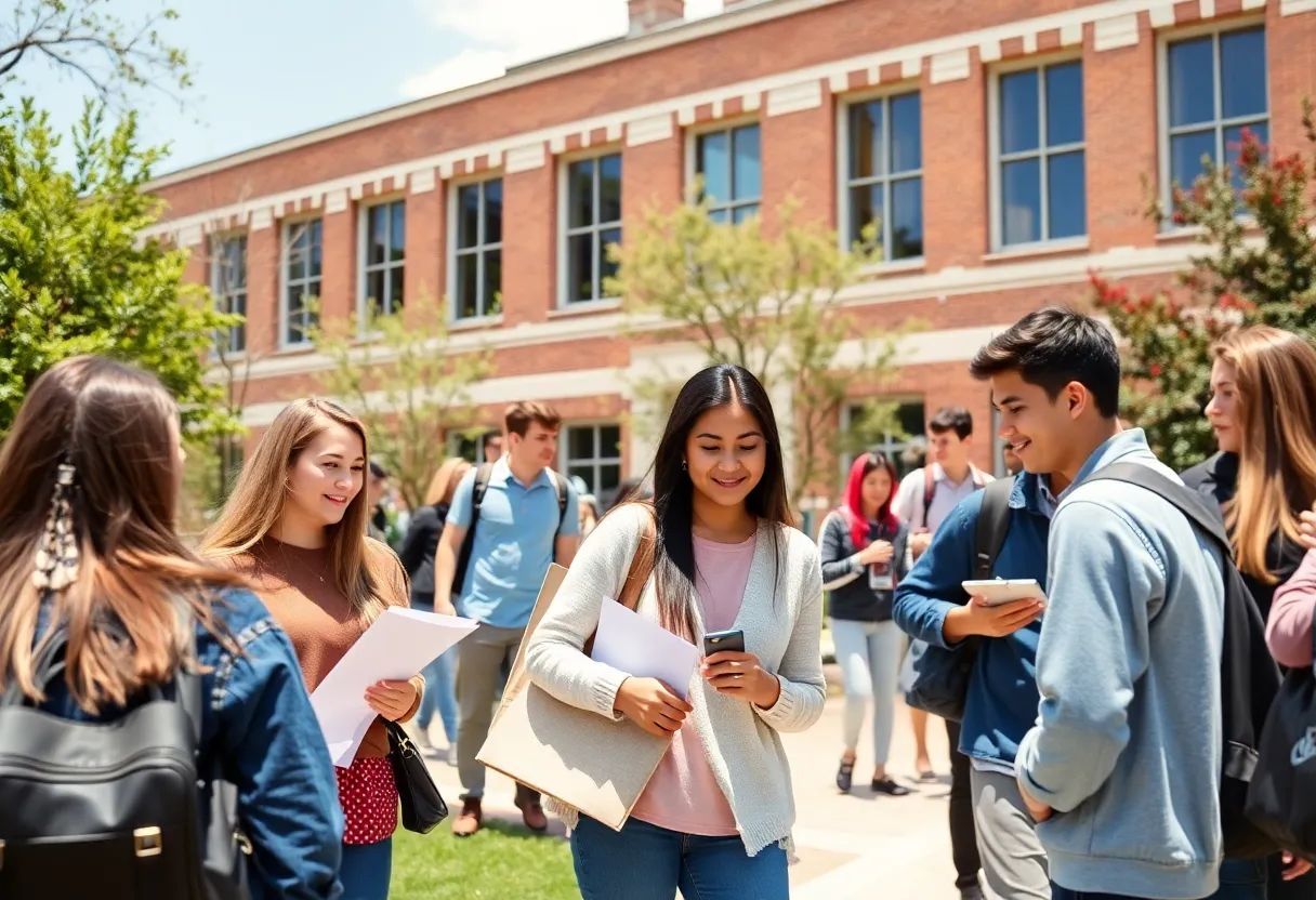 Mississippi State University campus featuring students involved in public service activities.