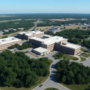 Aerial view of OCH Regional Medical Center in Starkville, Mississippi